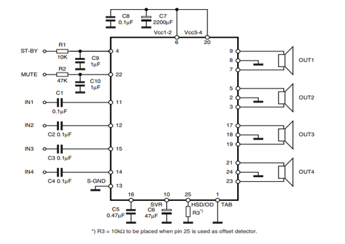 Precautions for using TDA7850 audio amplifier